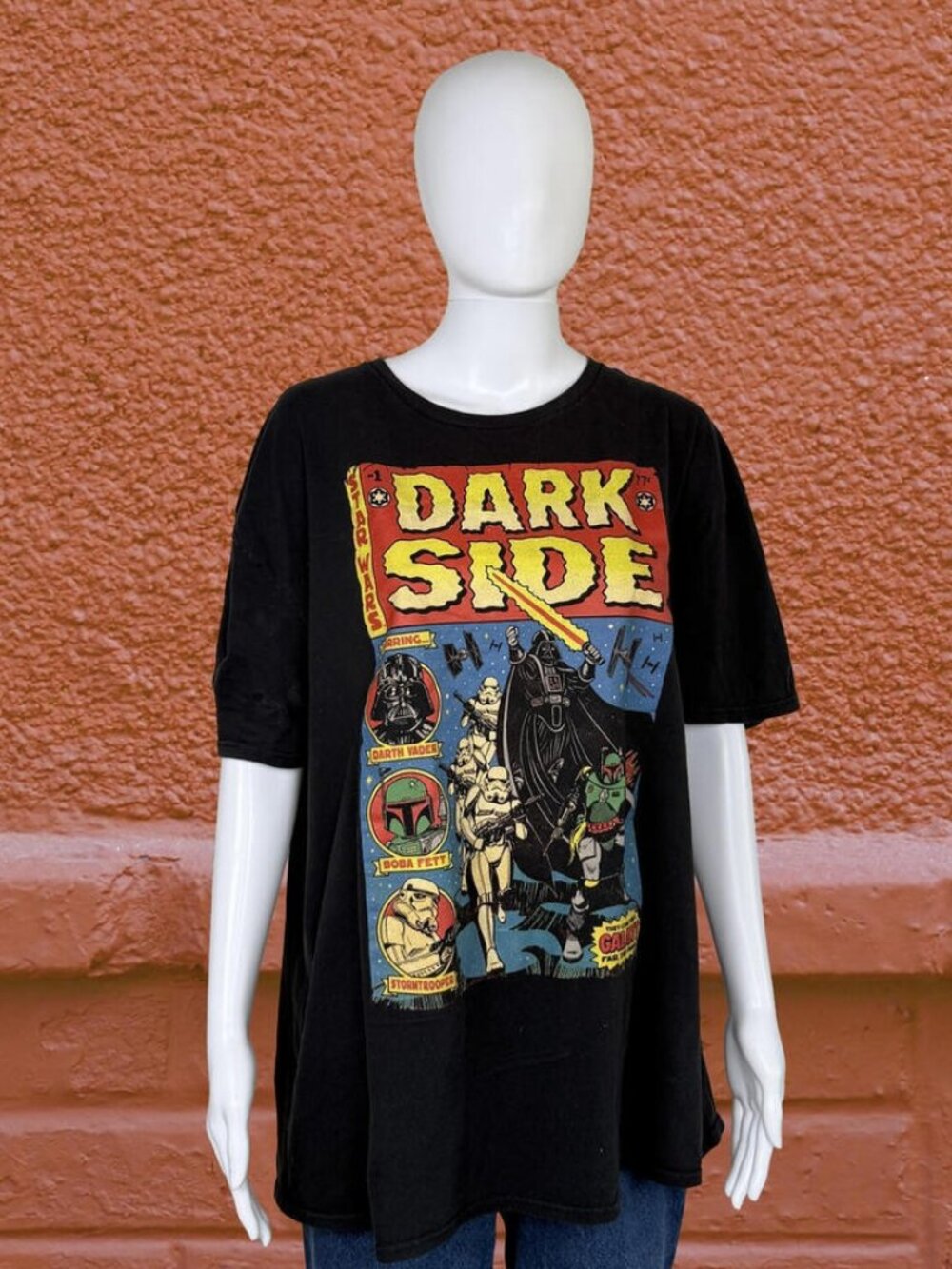 Star Wars Dark Side T Shirt Darth Vader Boba Fett Graphic Tee Vintage Style